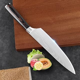 ondian 切菜刀-蔬菜切菜刀厨房刀-中国厨师刀-切刀(棕色)